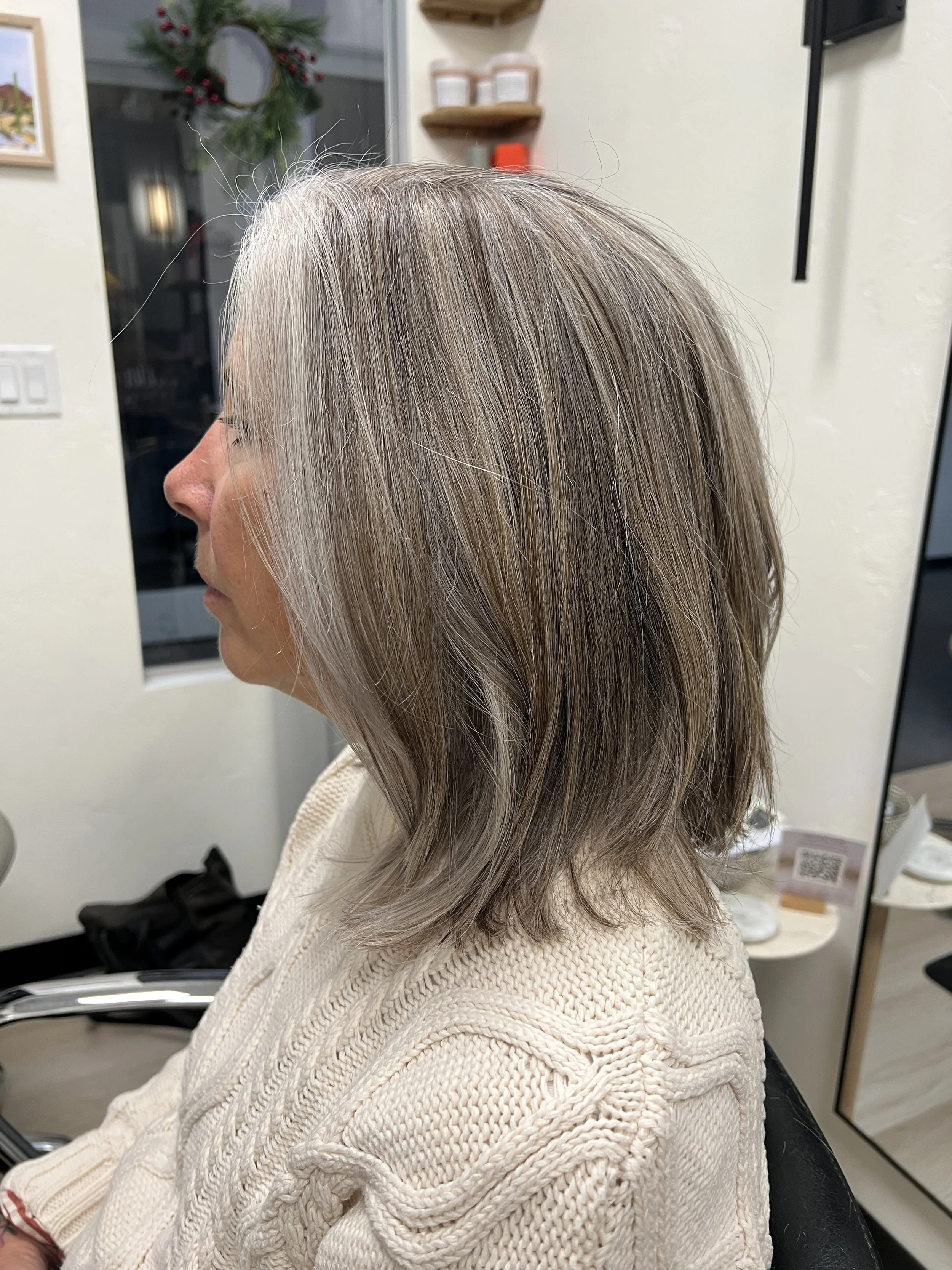 grey blending haircolor