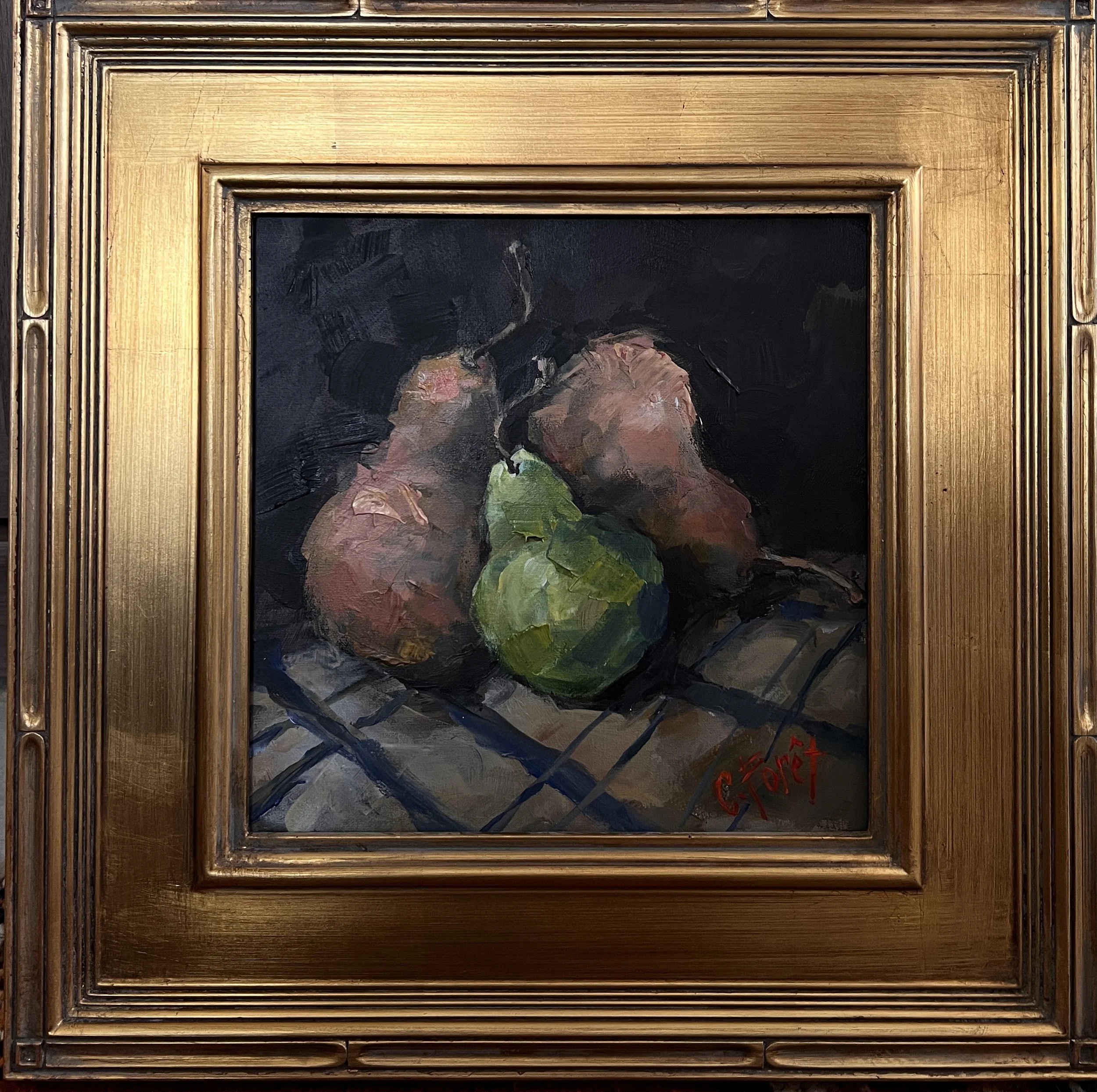 "Still Life of Pears on Cloth"
