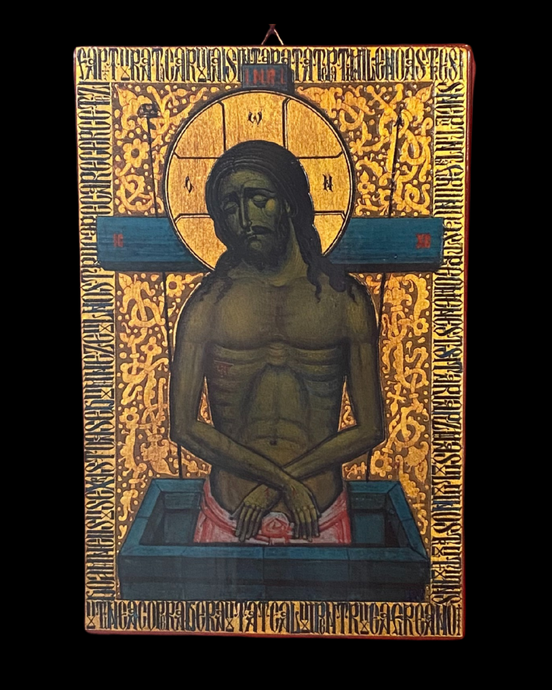 Jesus Emerging From the Tomb 
Lindenwood, natural pigments, and gold leaf  
5 ¼" x 8" 
$1,500