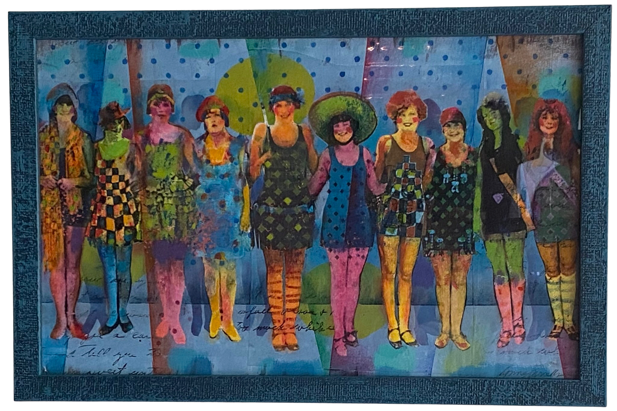A custom-framed "The Girls" painting by Frame Gallery Gifts & Art