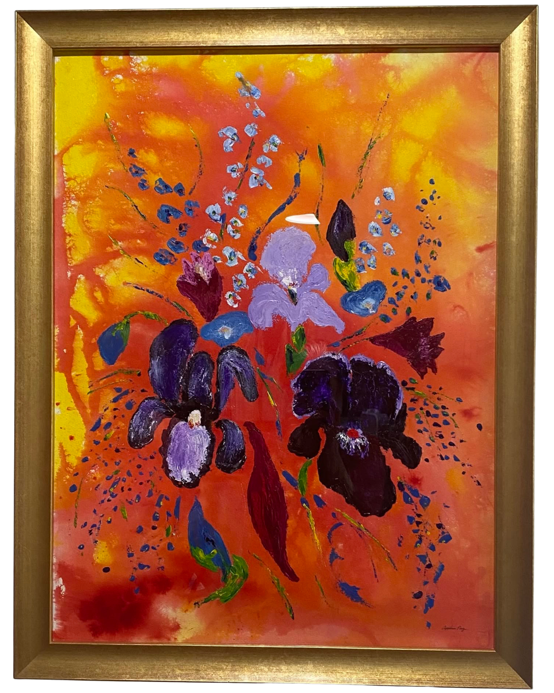 This week’s favorite frame offers a first look at our upcoming show, " Side by Side: Page Schley and Connie Keetle, A Mother-Daughter Exhibition ,” which runs from October 2 to 31, 2026. Page’s colorful acrylic-and-ink paper piece found a perfect mat