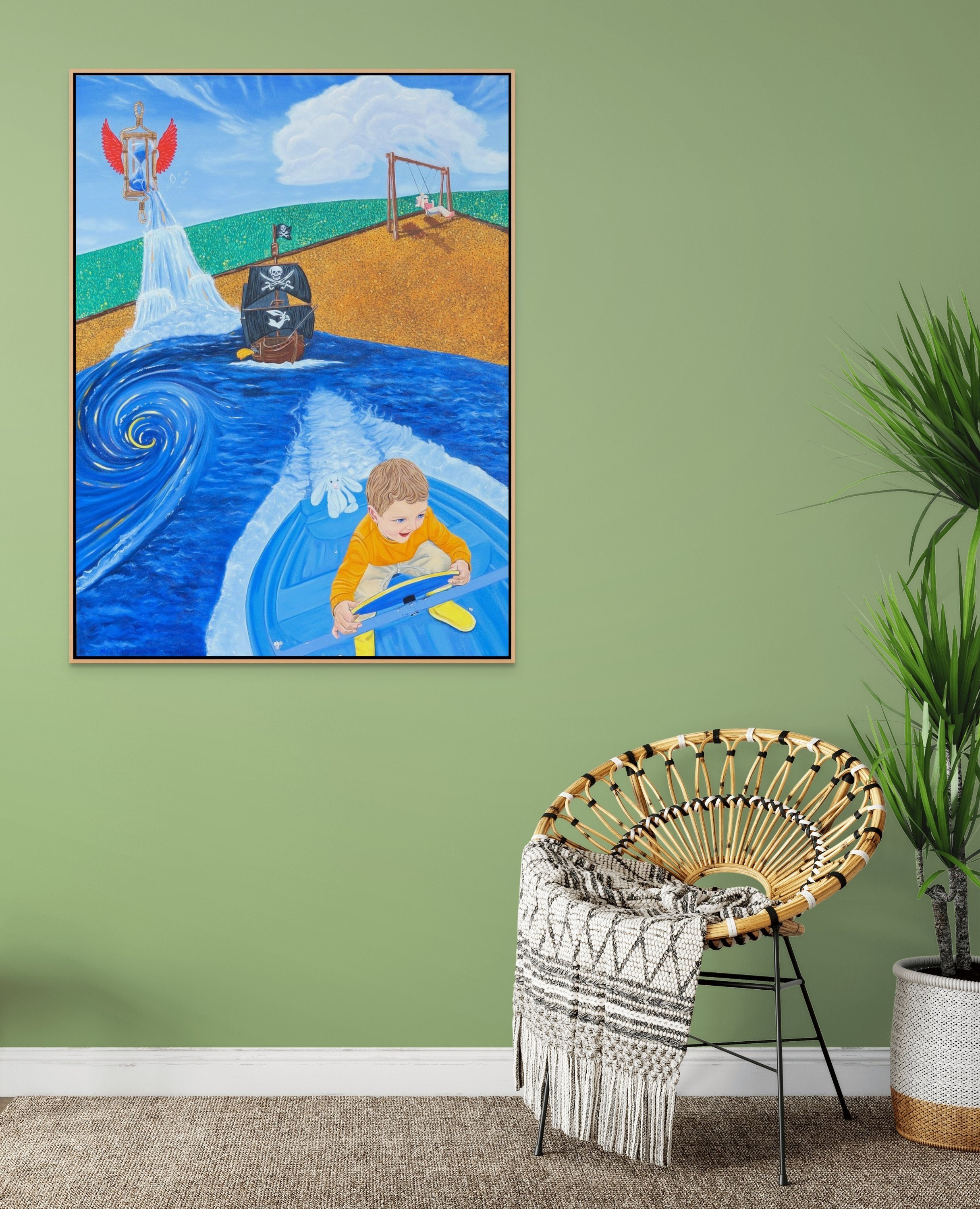 Mel+Thompson+Art+Treasure+Time+Canvas+Print+Tasmanian+Oak+Float+Frame+Green+Wall.jpg