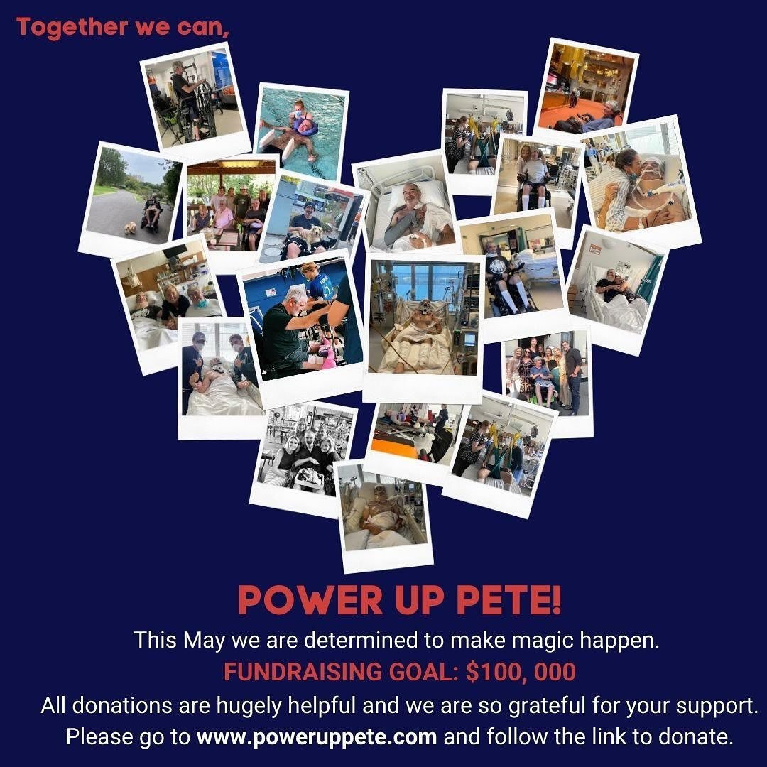 If you feel called to please join our fundraising and awareness campaign for the month of May - follow along here and the website for updates;

&ldquo;Help us raise money so Pete has the chance to walk and use his fingers again. The money raised will