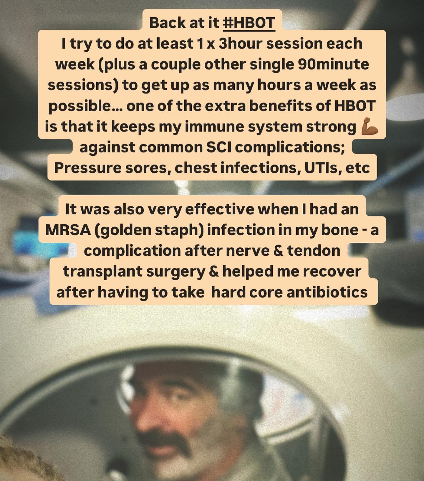 👆🏾Some of the ways HBOT has helped me &hellip; 

👇🏾 More info on on HBOT for other applications; 
Because hyperbaric oxygen therapy helps heals damaged tissue by supporting your immune system, stimulating new stem cells &amp; helping your body gr