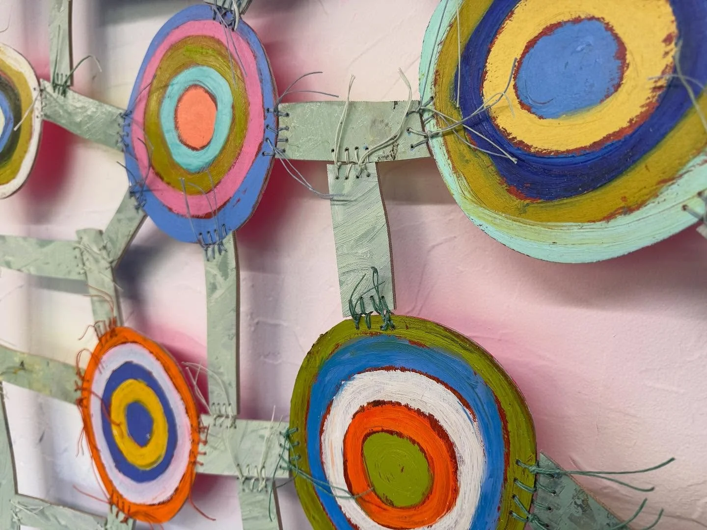 &ldquo;Bop&rdquo; - 60&rdquo; x 52&rdquo;

#stitching #painting #sculpture #constructions