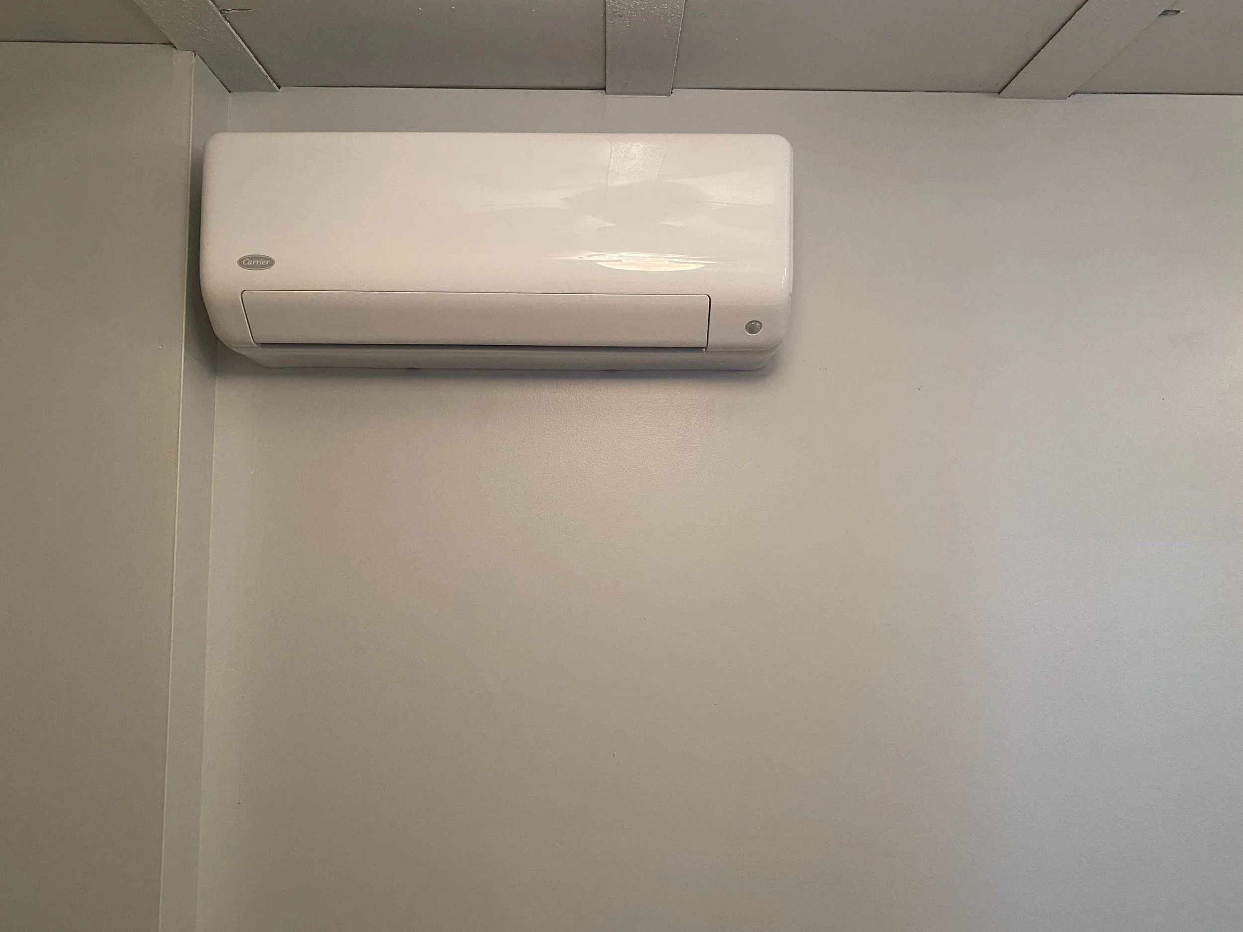 Second mini split AC unit installed inside