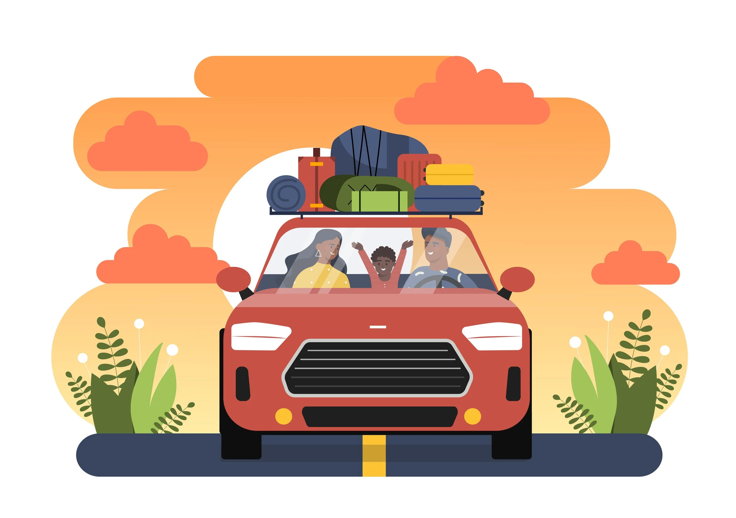 This is an image of a family road trip.