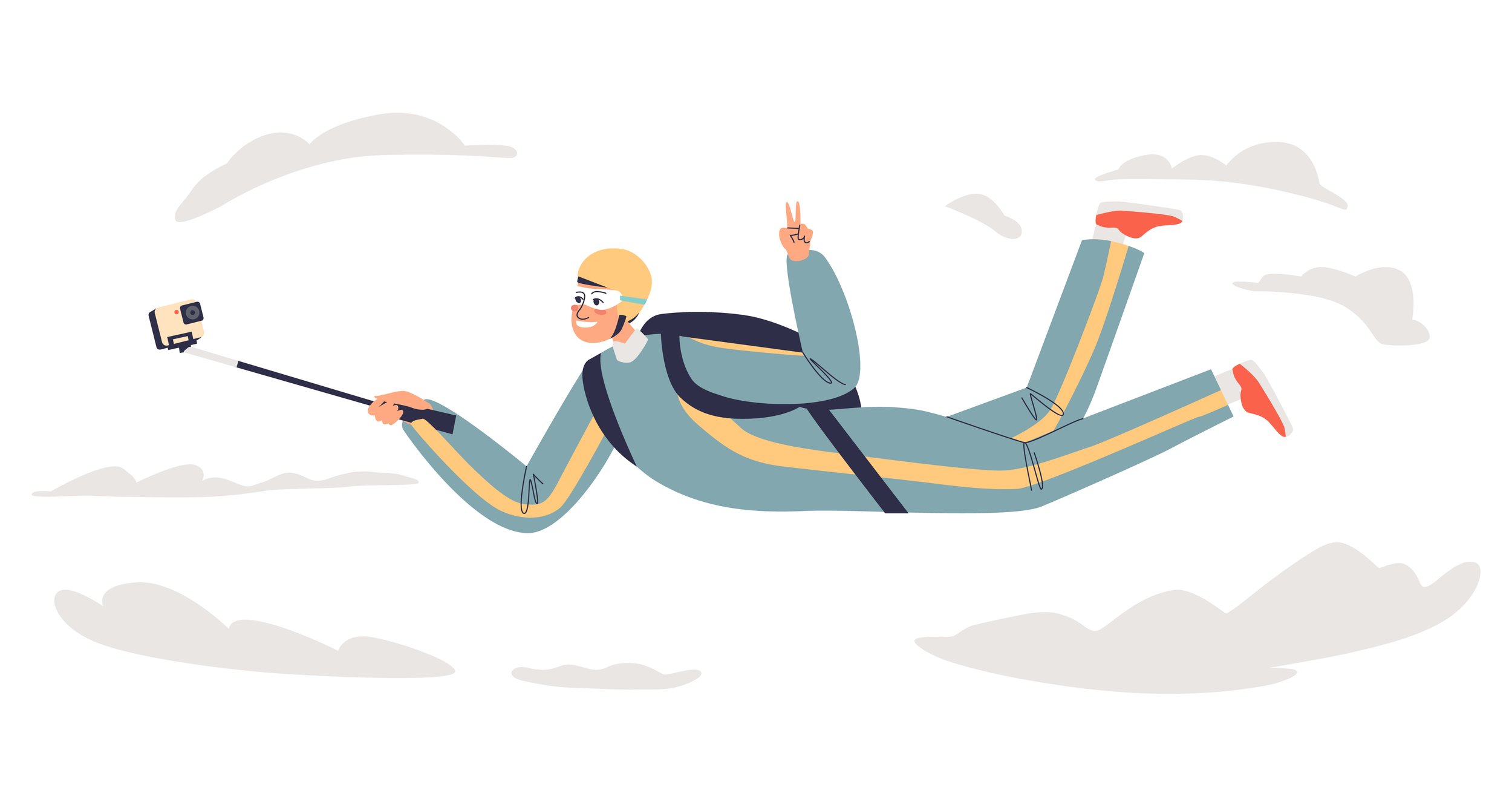 This is a cartoon picture of a skydiver.