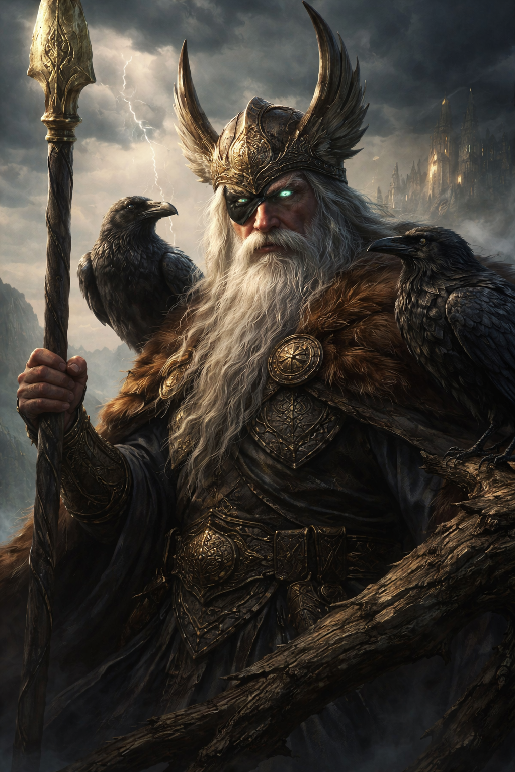 This is an image of the God, Odin.