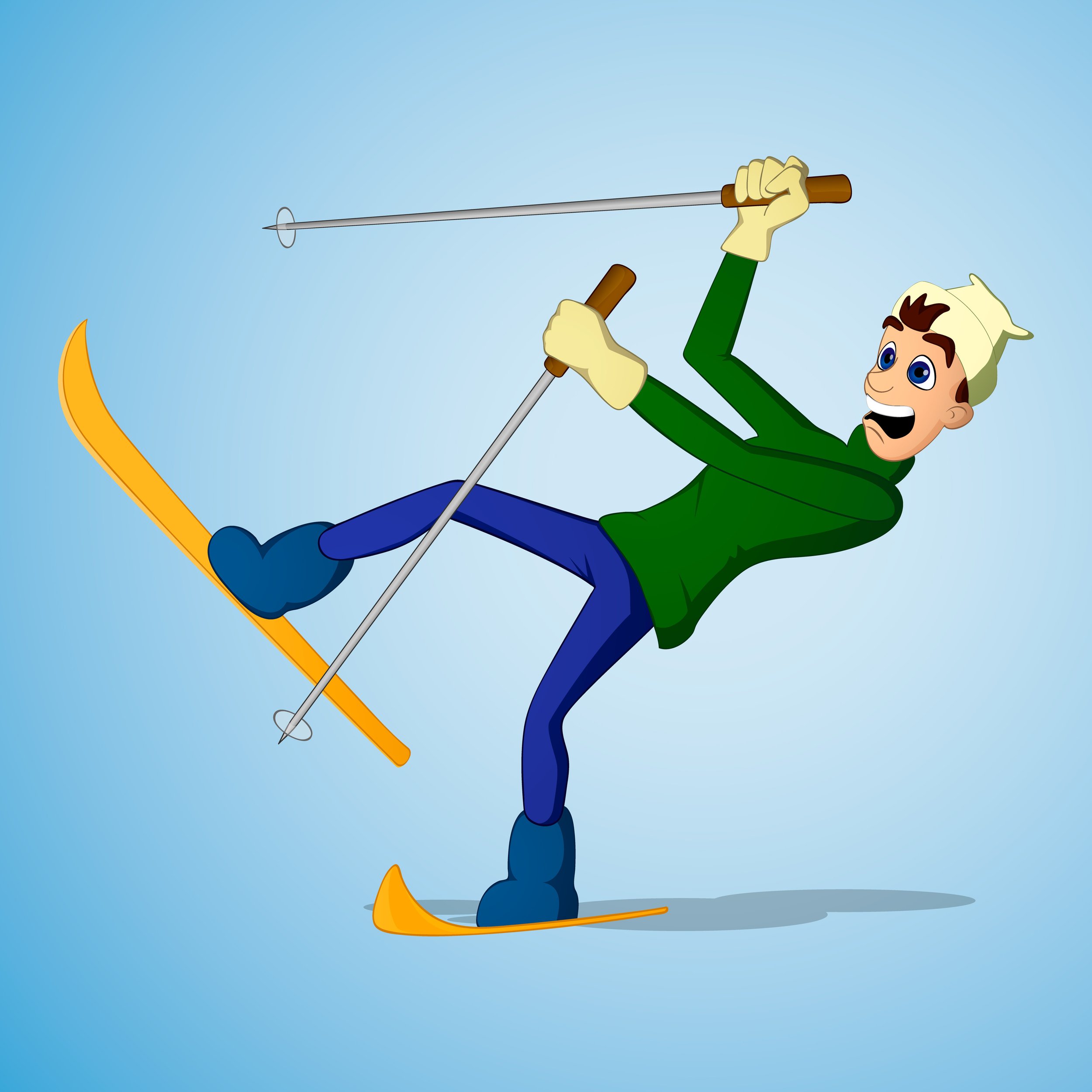 This is an image of a skier falling over.