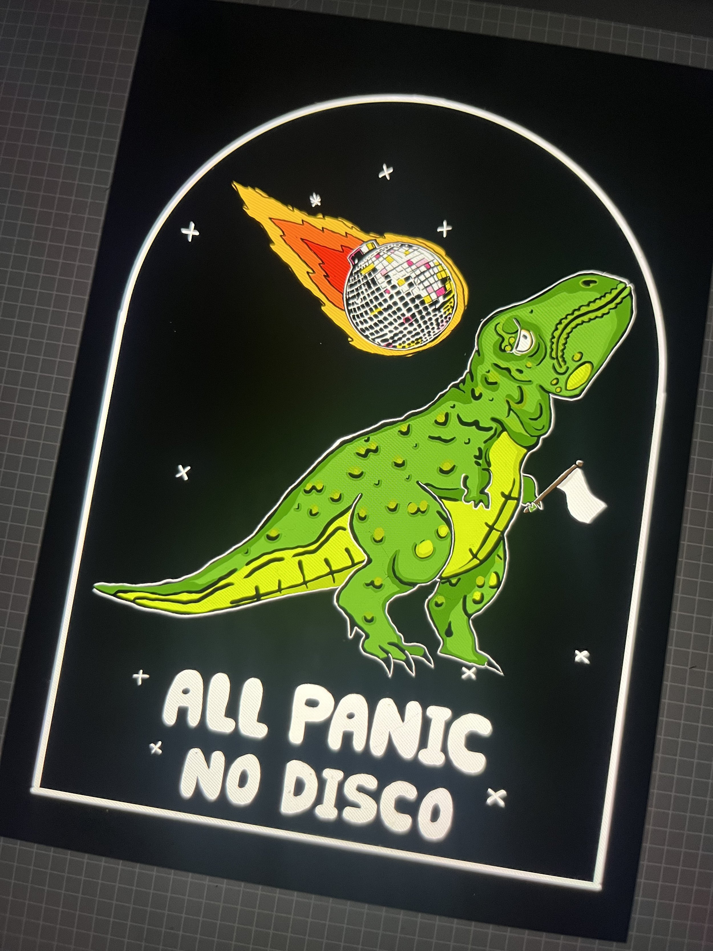ALL PANIC, NO DISCO TEE IN BLACK