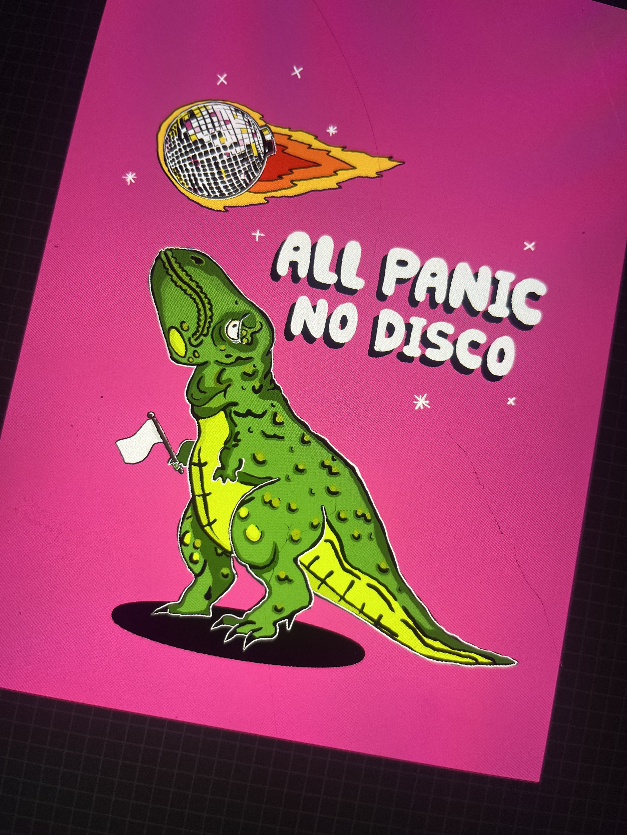 ALL PANIC, NO DISCO TEE in pink