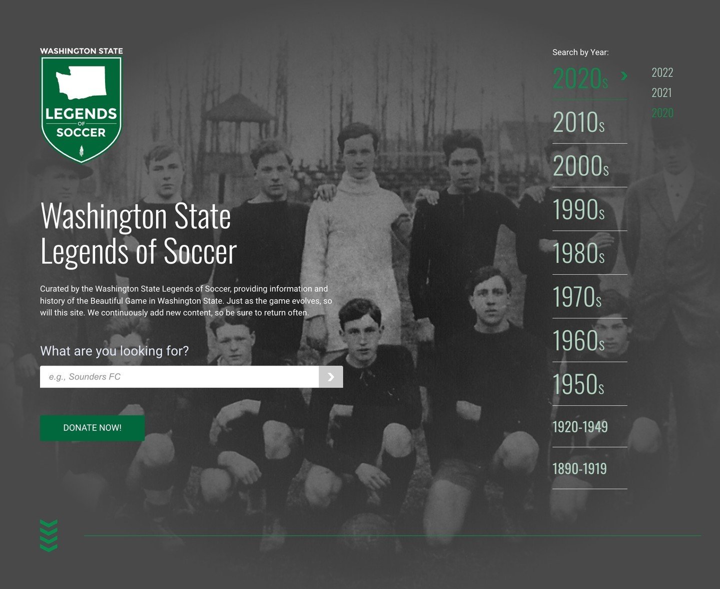 In addition to our Jimmy Gabriel Memorial Scholarship fund, WA Legends is continuously researching and unearthing our state's rich and extensive soccer history. And rather than stowing all that information behind a paywall, we make it freely availabl