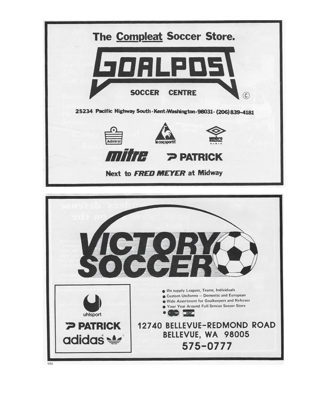 Two of your suburban preseason soccer shop choices in the 80s. #TBT