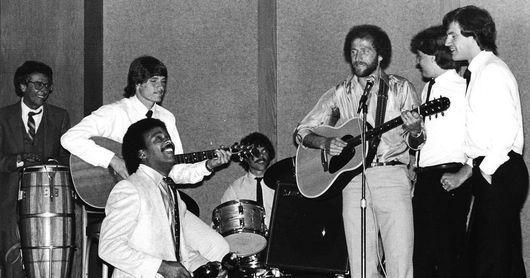 Before there was Sound Wave, apparently there was actually a Sounders band. From left: Norm Bobrow, Tony Crudo, Pepe Fernandez, Peter Ward, Frank Barton, Gary Mills and Steve Daley. #TBT