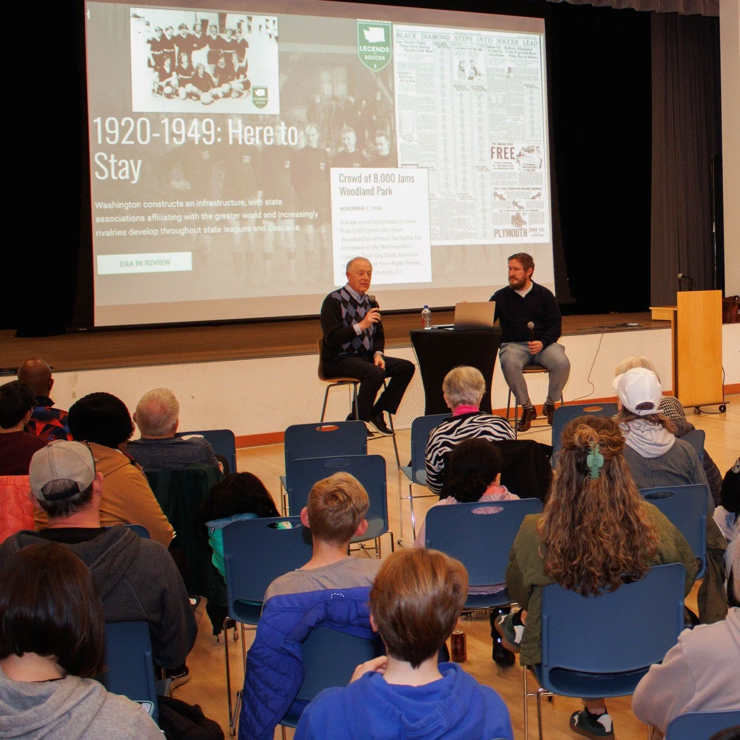 We would like to thank Mayor Birney, her City of Redmond staff and particularly Kristen Raftis for hosting our own Frank MacDonald and Matt Pentz for the April 15 F&uacute;tbol for All program.  A great turnout to hear about the history leading up to