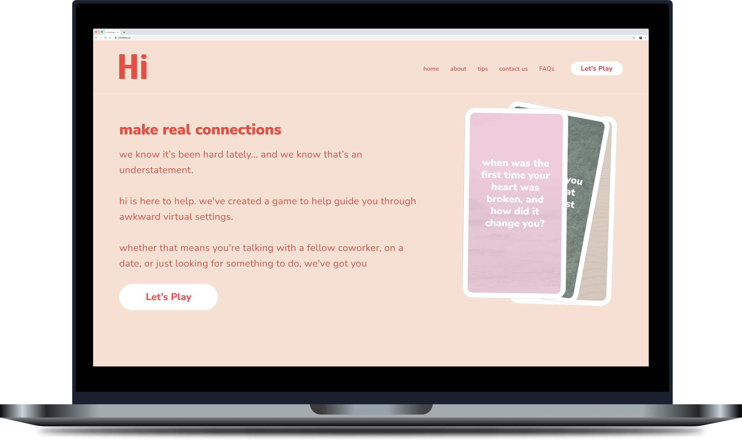 Mockup of the final home screen