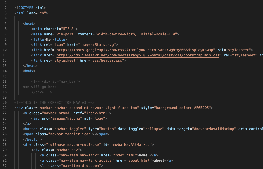 Screenshot of our code in VScode