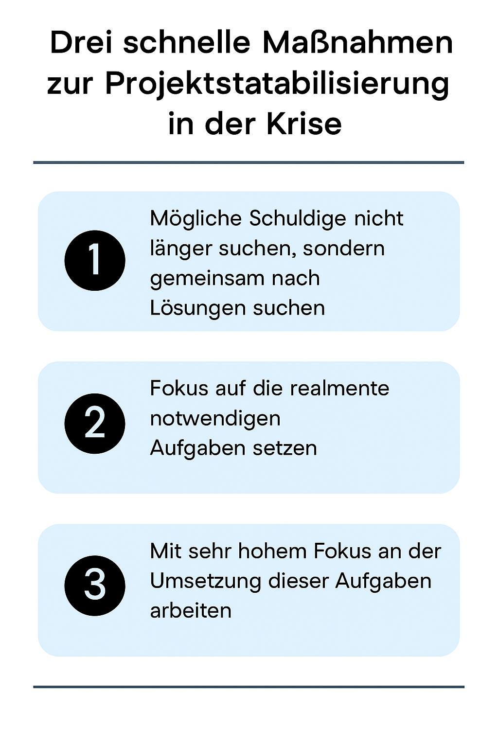 Drei schnelle Maßnahmen zur Projektstabilisierung in der Krise