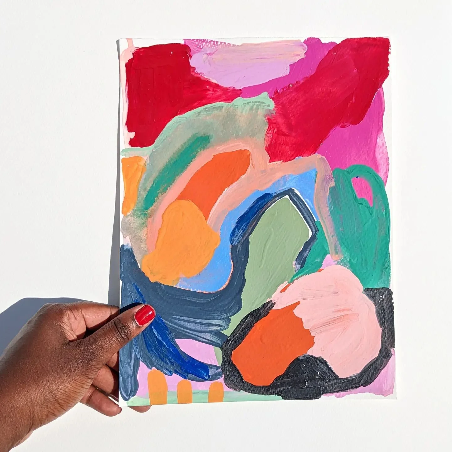 One of my favorite abstracts on paper is this gem, &quot;Rose Garden&quot;. 🩷🌹🌸 I mixed 5 different colors to get the base pink color that you see peeking through the back.

#jonellmelvillestudio #abstractpainting #modernart #contemporaryabstract 
