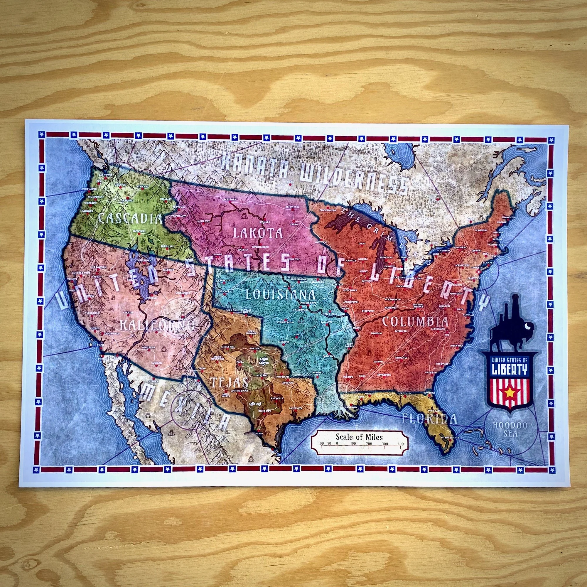 12x18 Map of Liberty