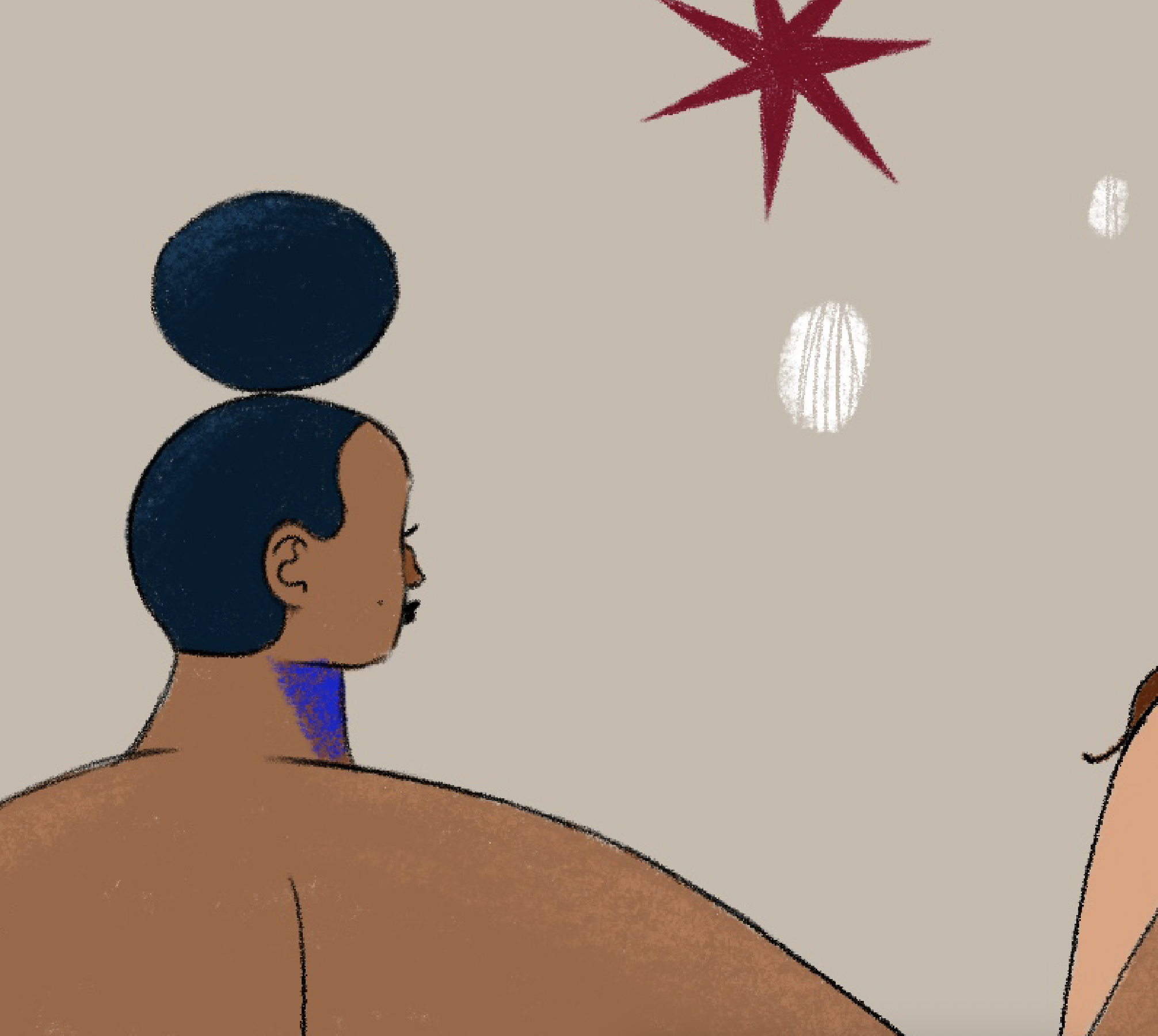 Expressive illustration of women featuring varied body types and vibrant palettes.