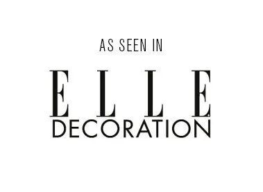 Text that says 'As Seen in Elle Decoration'