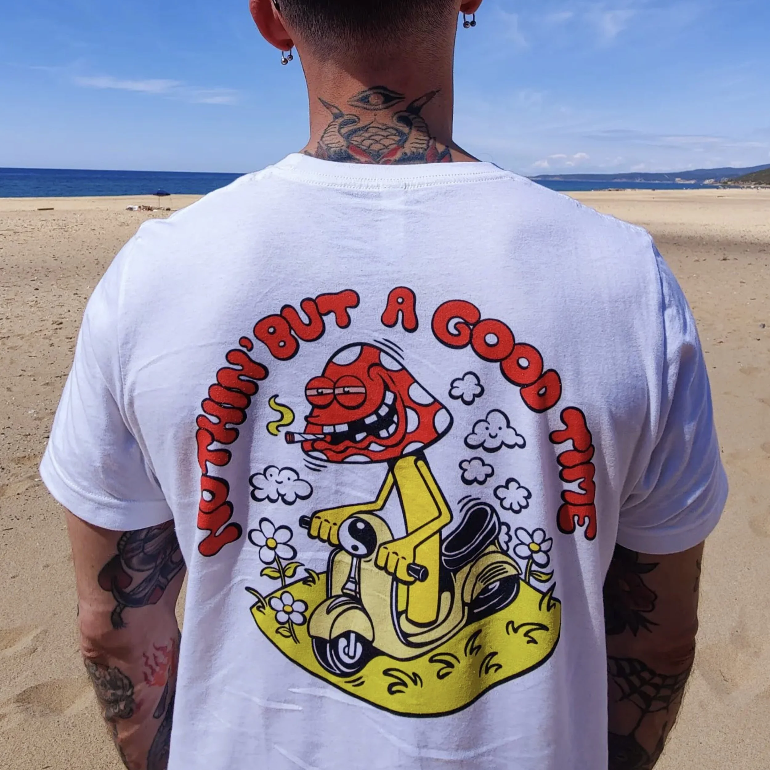 Mushroom on a vespa scooter_T-shirt illustration.jpg