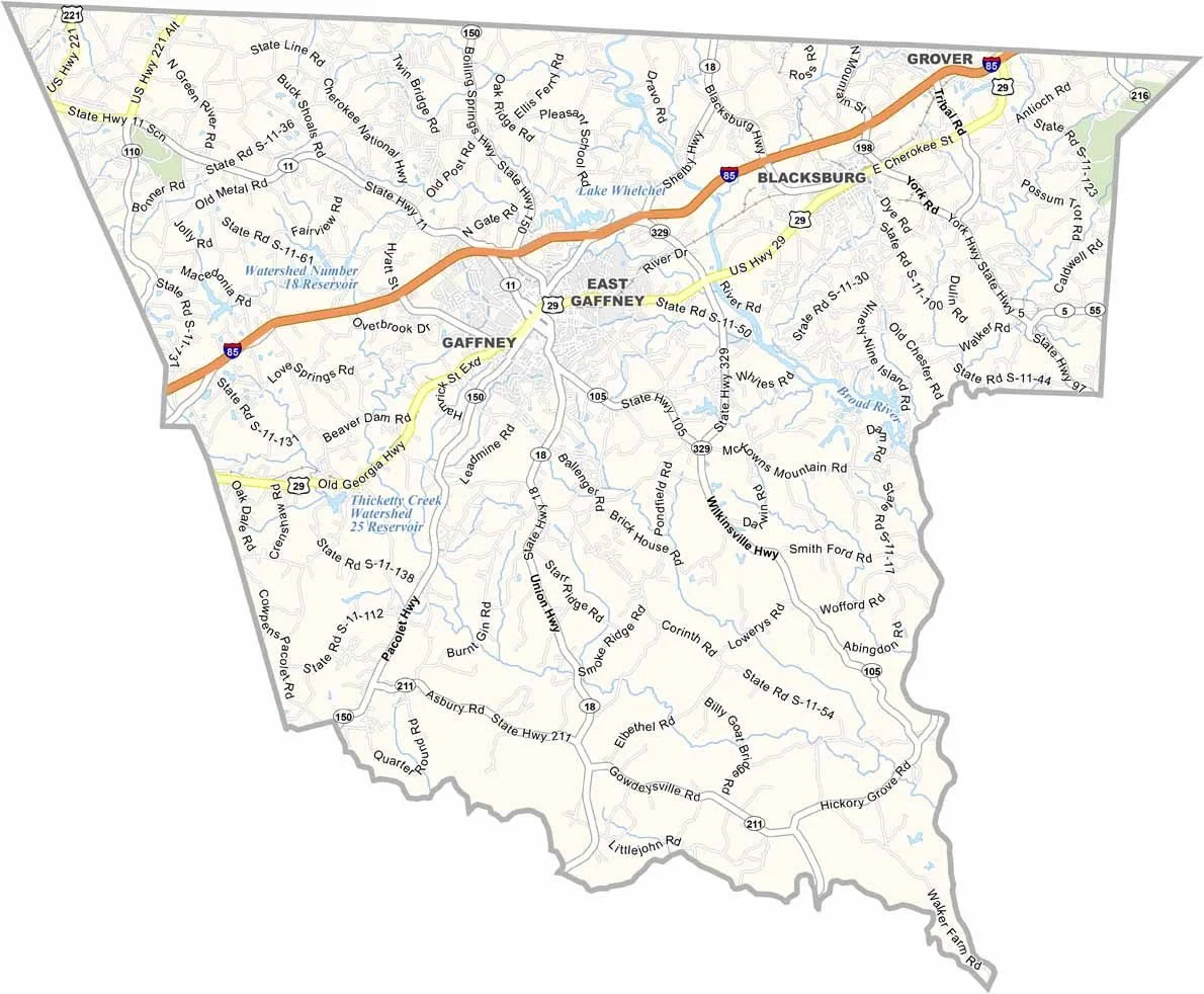 Sand, gravel, stone, and aggregate delivery throughout Cherokee County, South Carolina.