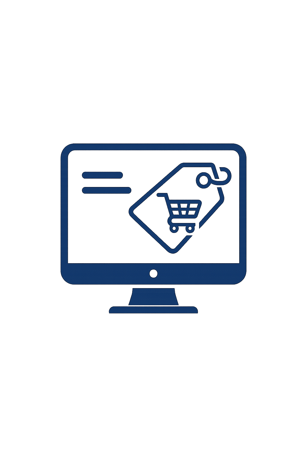 Computer icon showing you can order aggregate materials online.