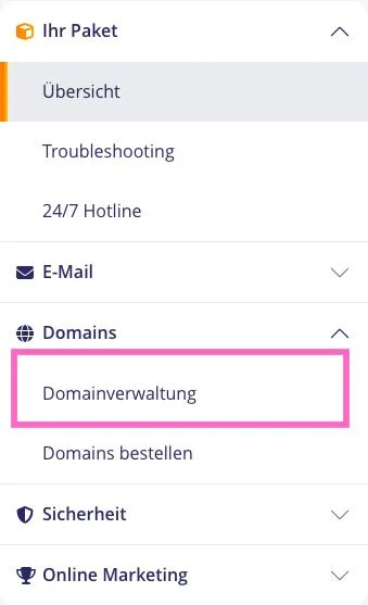 Strato Domains verwalten