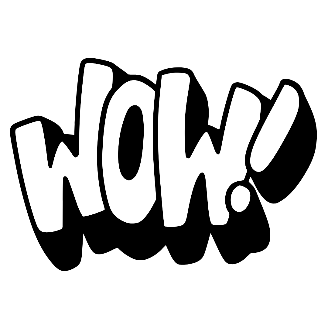 Das Bild zeigt das Wort "Wow!" in großen, stilisierten Buchstaben auf hellem Hintergrund. Die Schriftart verleiht einen comicartigen Effekt.
