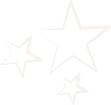 Drei stilisierte Umrisse von Sternen auf weißem Hintergrund.