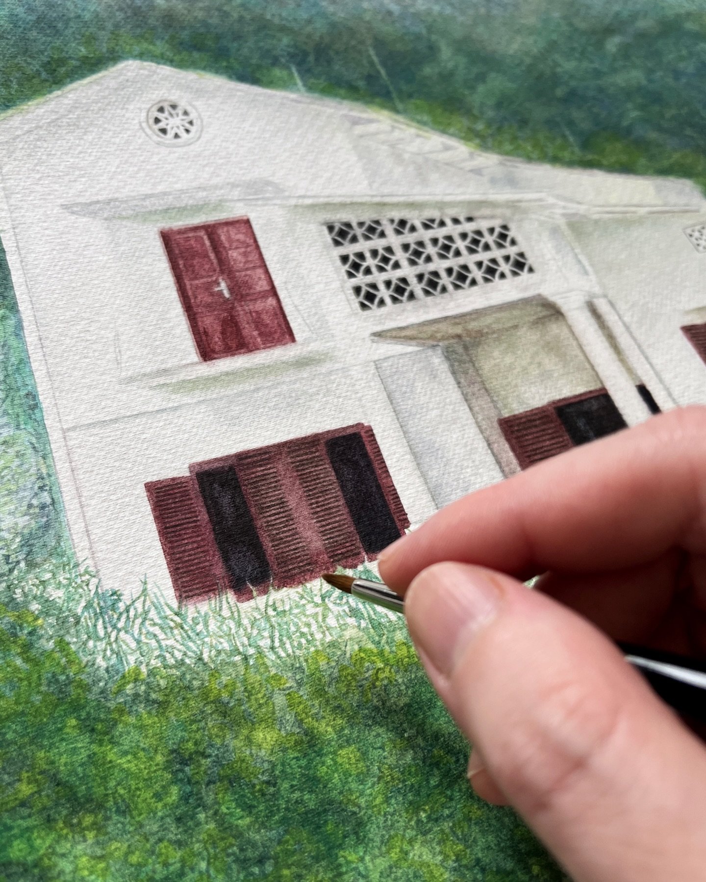 A little sneak peek of a commission I&rsquo;m currently working on ✨

Un petit aper&ccedil;u d&rsquo;une cr&eacute;ation sur mesure sur laquelle je travaille actuellement ✨

#houseportrait #watercolorpaintings #aquarellefrance #watercolorportraits #w