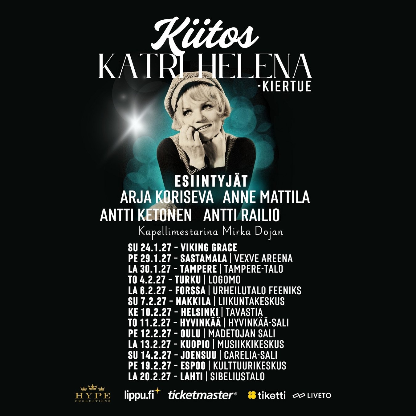 Antti Railio tähdittää Kiitos Katri Helena -konserttikiertuetta 2027