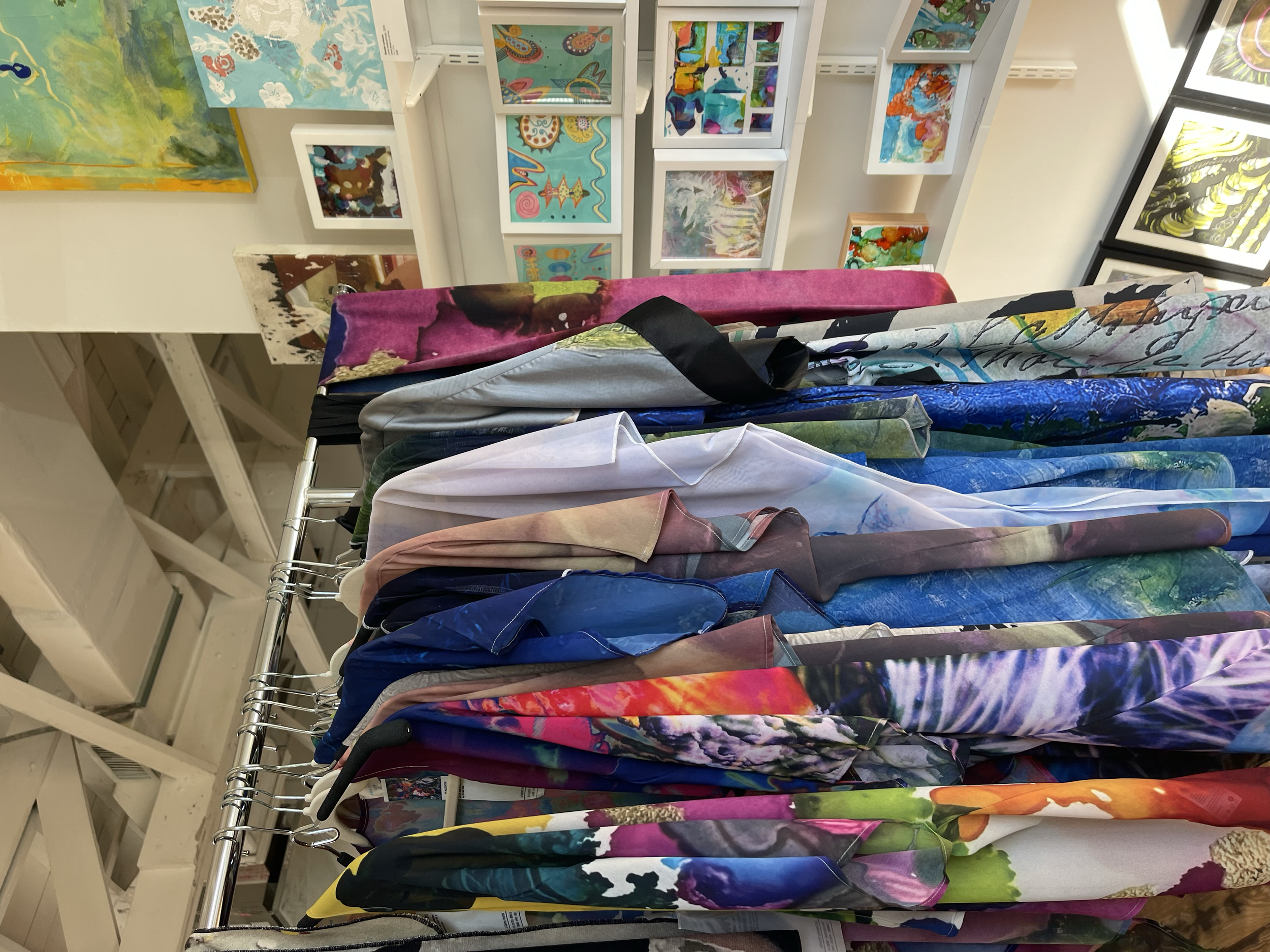 Kimonos, coverups, scarves, aprons--fun and well made wearable art from Canada