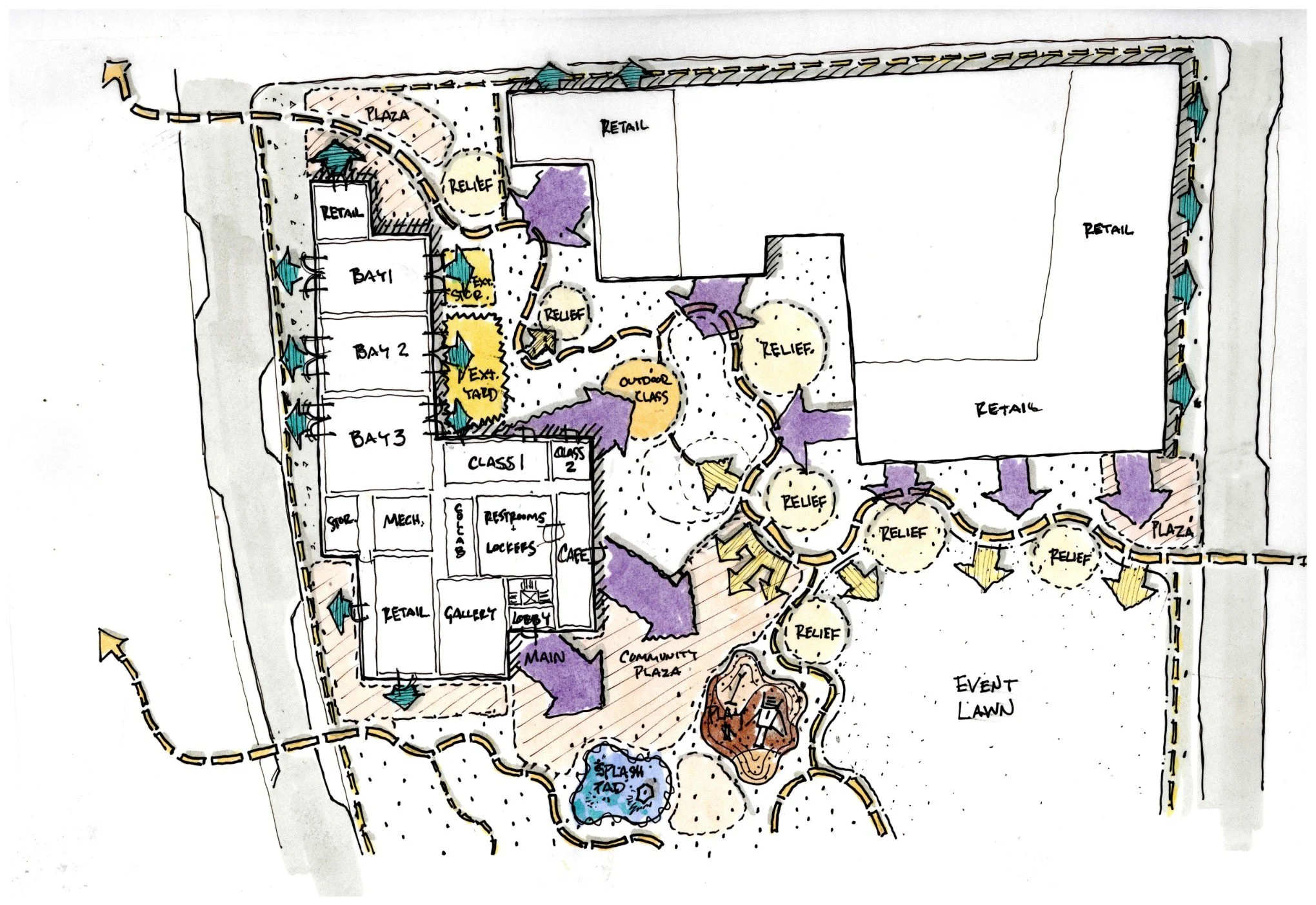 Pen + Marker on Bumwad. Harvard GSD Project: Meandering Materialities 2025