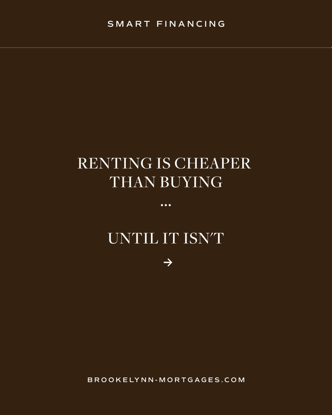 RENT vs. BUY? 🧐

I hear all the time &ldquo;renting is cheaper than buying&rdquo;, but I don&rsquo;t usually hear people break down the numbers for the overall cost/ benefits of owning long term, only the short term monthly cost. 

Your decision to 