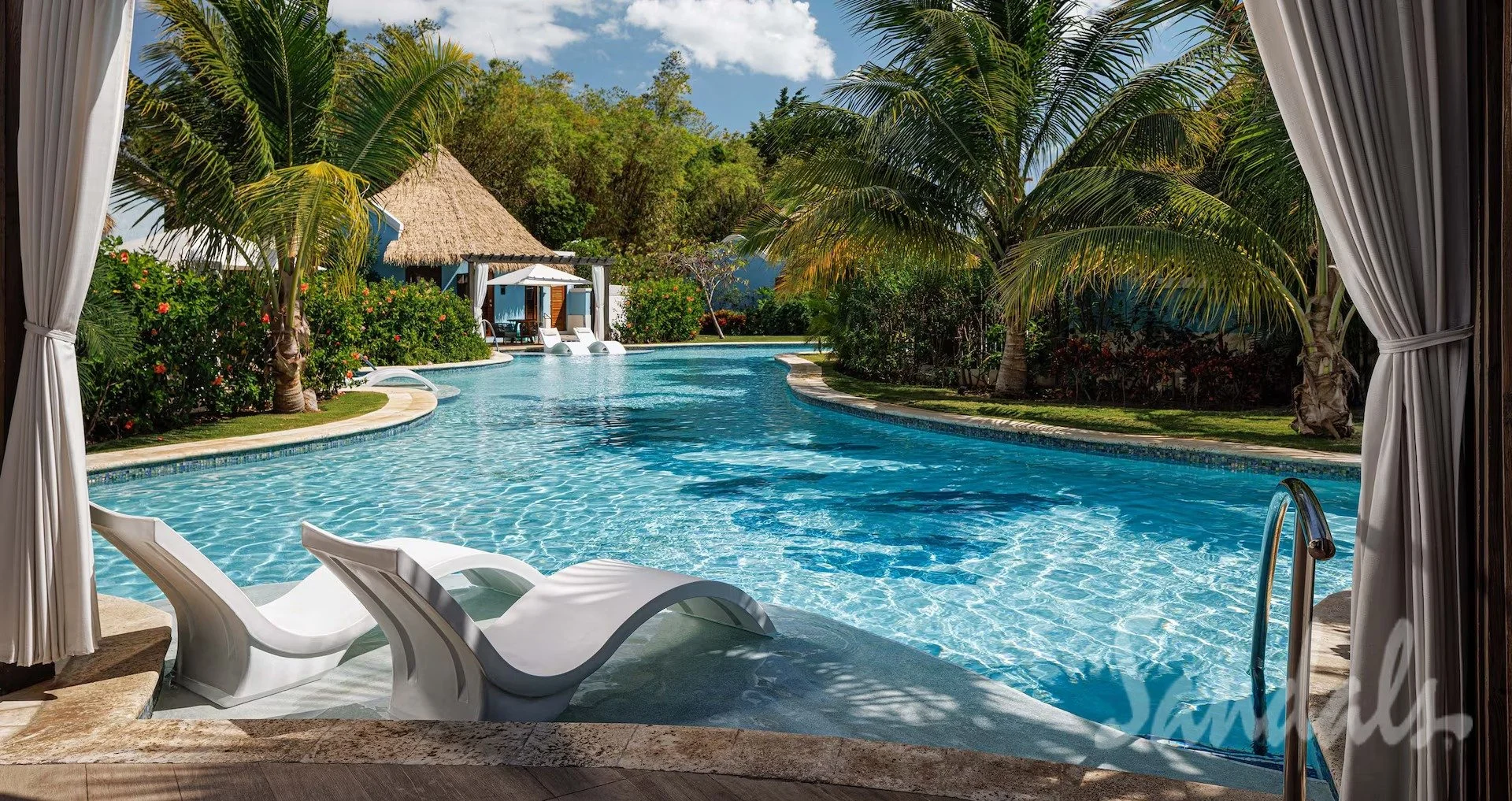 Lagoon style pool at Sandals South Coast, Jamaica