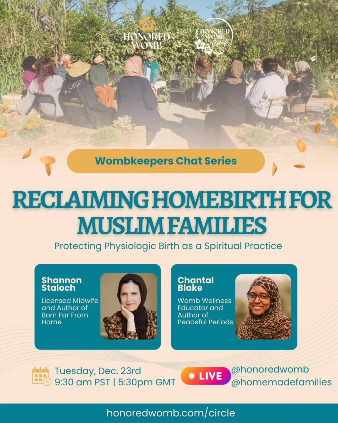 Wombkeepers Chat Series: Reclaiming Homebirth for Muslim Families with Shannon Staloch, licensed midwife and author of Born Far From Home.

Join us tomorrow for a conversation about the spiritual transformation available to mothers through physiologi