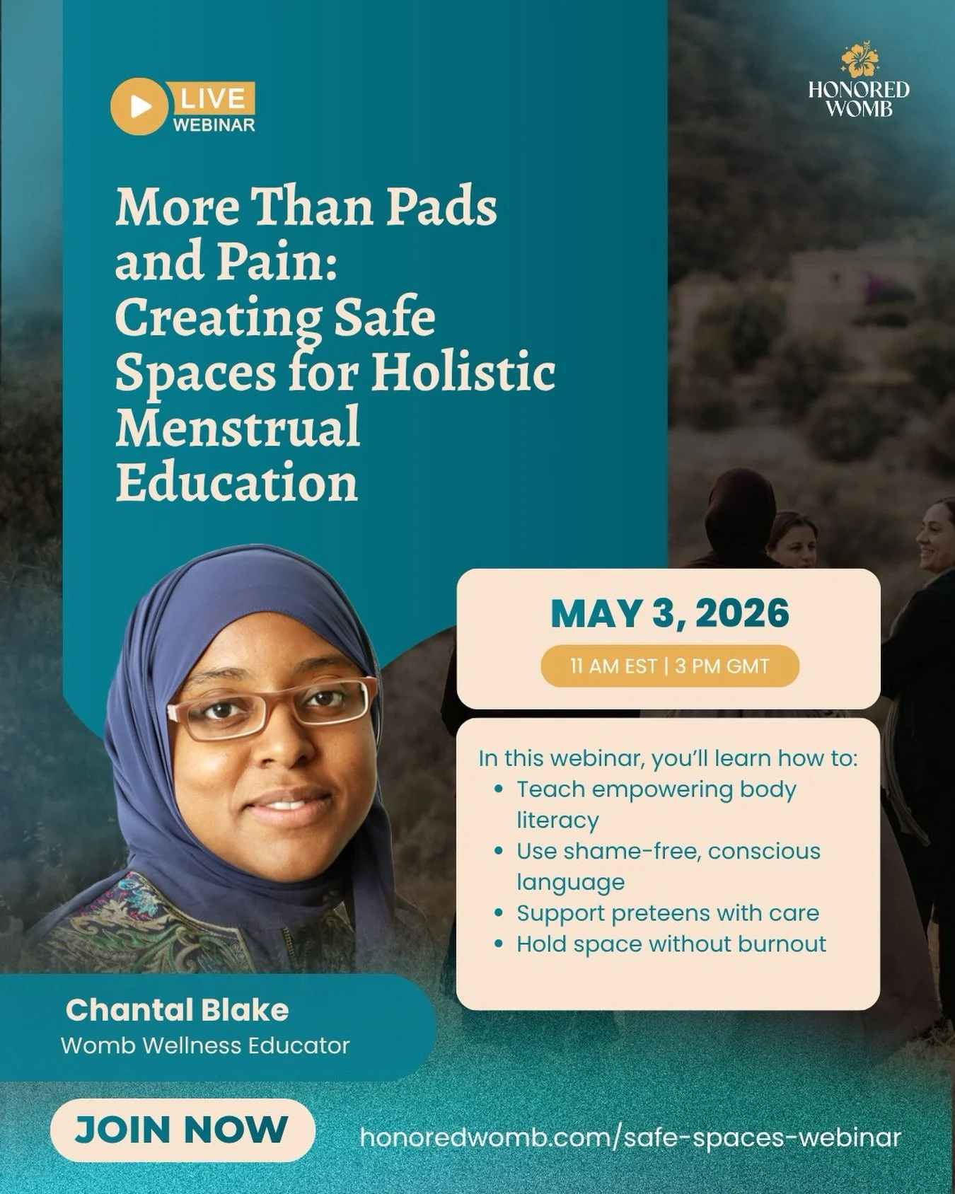 When menstrual education is reduced to pads and pain, something important is lost.

But when it becomes safe, holistic, and shame-free, something powerful begins.

✨ More Than Pads and Pain is a foundational webinar designed to help you create spaces