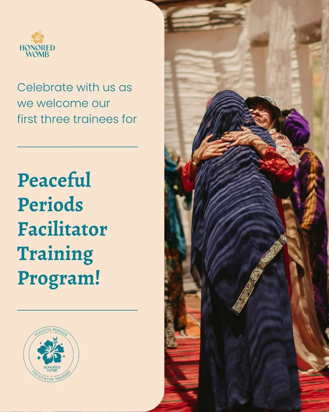 A quiet moment of celebration.

This week we welcomed our first facilitators-in-training into the Peaceful Periods cohort. Three women answering a call long in the making, to walk girls into their cycles with reverence, language, and care.

One of th