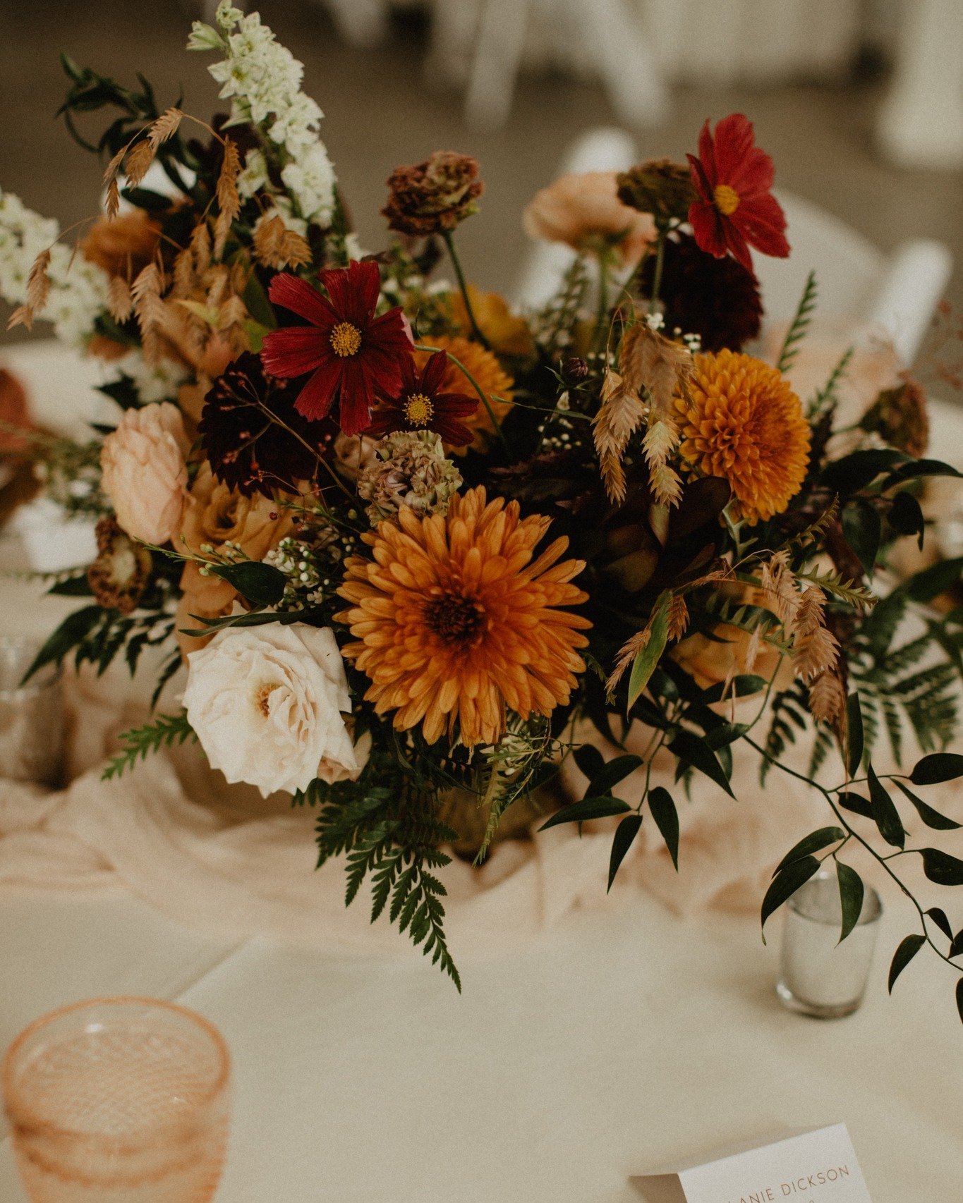 Did someone ask for fall wedding inspiration?🍂🍁

This windy, cold, and grey day didn't stop our amazing couple from having an amazing day.  And while those ceremony arrangements were literally weighed down by tens of rocks...the wind couldn't even 