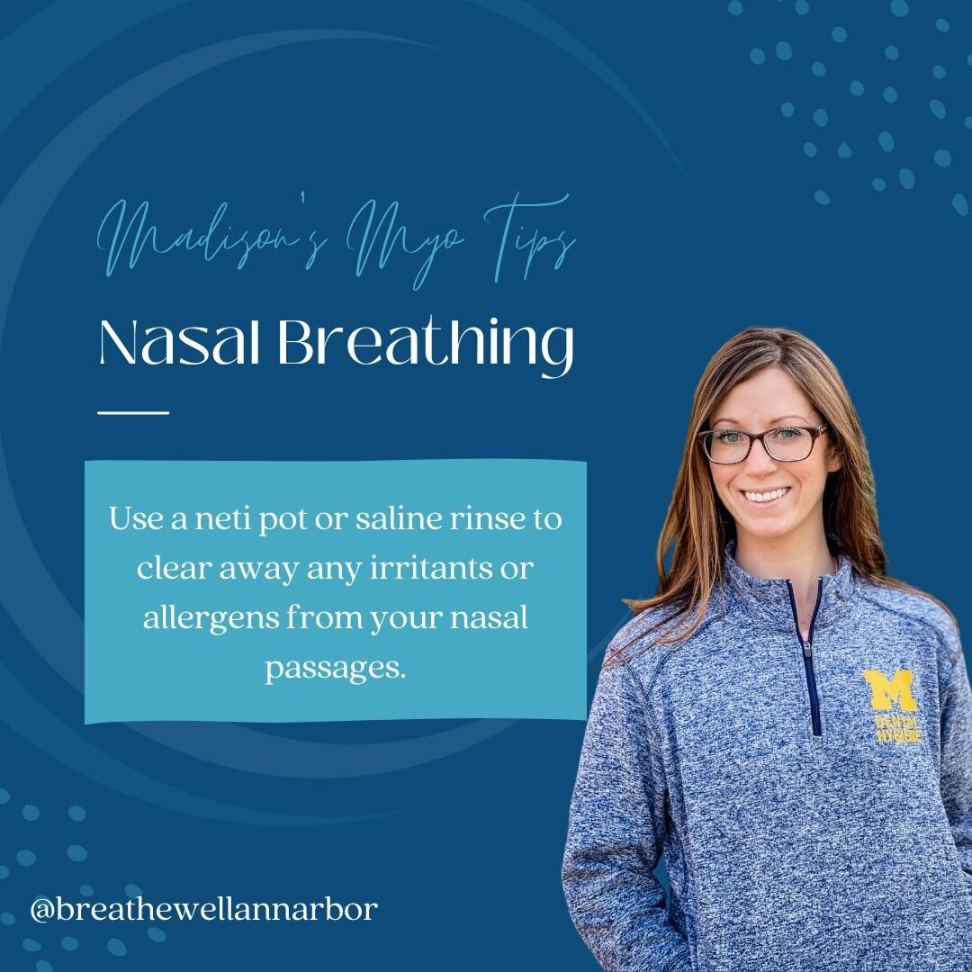👃 Madison's Myo Tips 👃⁠
⁠
Do you suffer from allergies or nasal congestion? A neti pot or saline rinse can be a game changer! 🌟 These simple tools can help clear away irritants and allergens from your nasal passages, reducing inflammation and impr