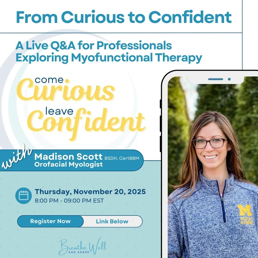 I&rsquo;ve had so many hygienists and SLPs reach out saying,
&ldquo;I keep hearing about myo&hellip; but I have no idea where to start.&rdquo;

So, I&rsquo;m doing something about it.

Join me for From Curious to Confident: A Live Q&amp;A on Myofunct