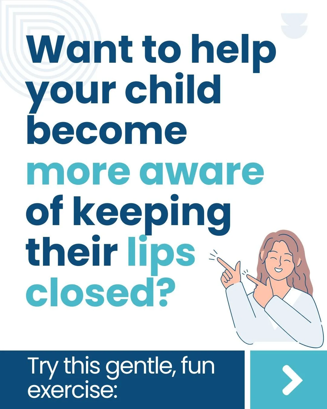 🧠 Breathe Well&rsquo;s Myo Tip
Want to help your child become more aware of keeping their lips closed?
Try this gentle, fun exercise: have them hold something light between their lips &mdash; like a Post-it note or popsicle stick while breathing thr