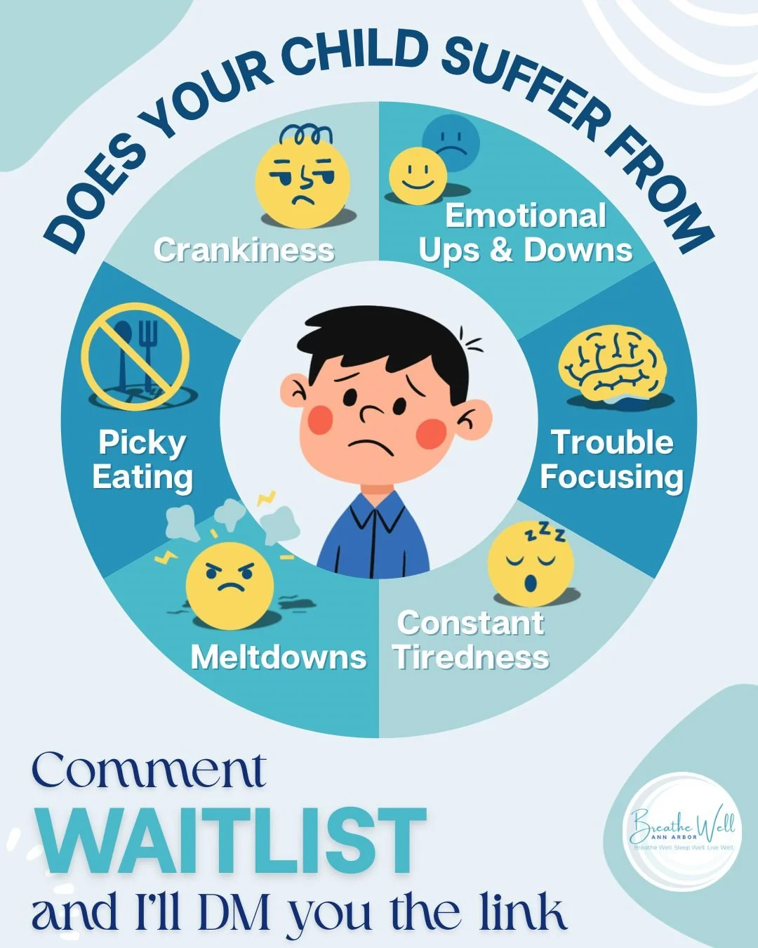 When a child isn&rsquo;t breathing well, their whole day can feel harder:

crankiness

meltdowns

trouble focusing

constant tiredness

picky eating

emotional ups + downs

Parents often don&rsquo;t realize these can connect back to breathing.

In Br