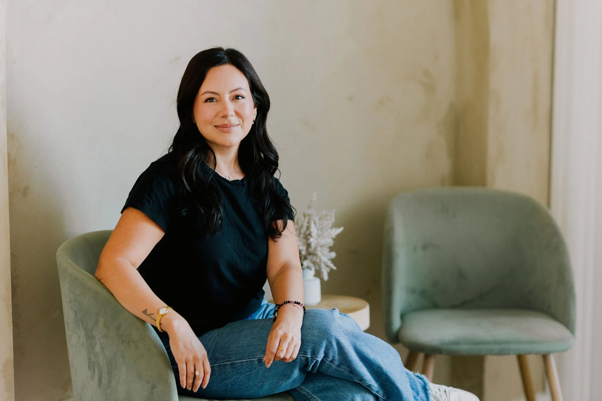 A therapist inviting you to join her in session.