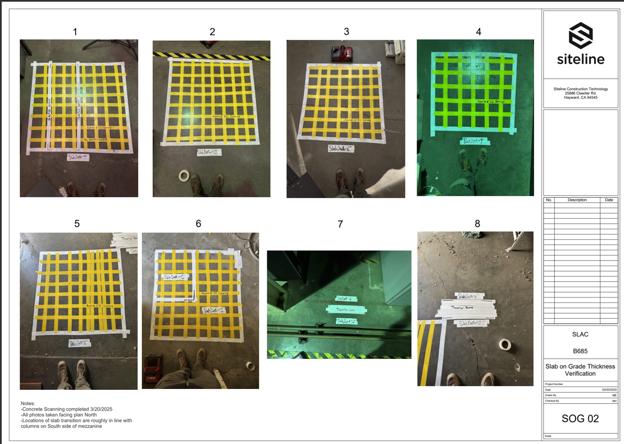 Structural Documentation – Rebar scanning conducted to understand structural reinforcement of concrete.