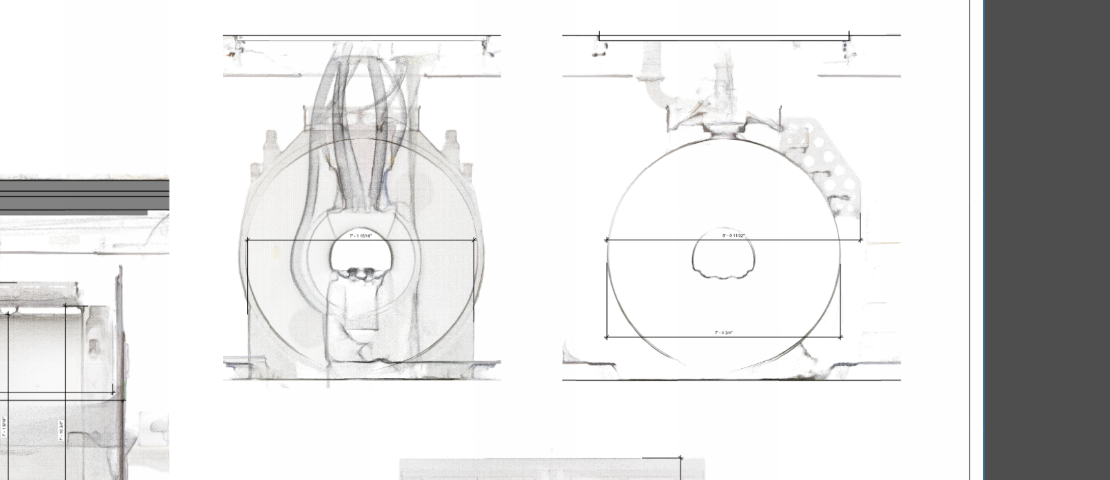 MRI Equipment Documentation – Highly detailed scan data utilized to accurately dimension MRI equipment for planning and coordination.